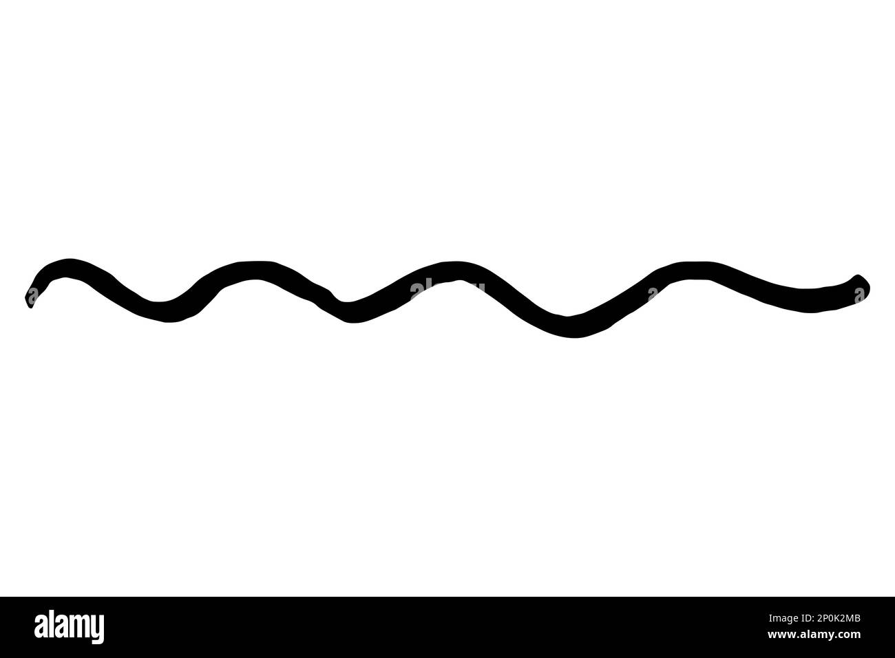 Hand-drawn thick arrow _ wavy rising line _ red - Stock