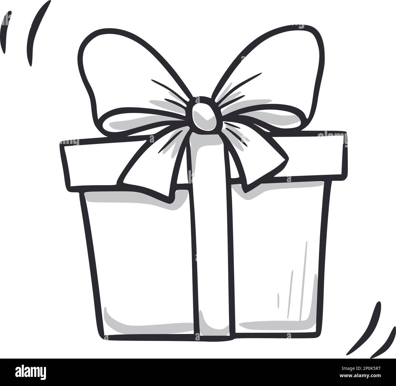 Gift box doodle icon. Present box hand drawn sketch style icon. Gift ...