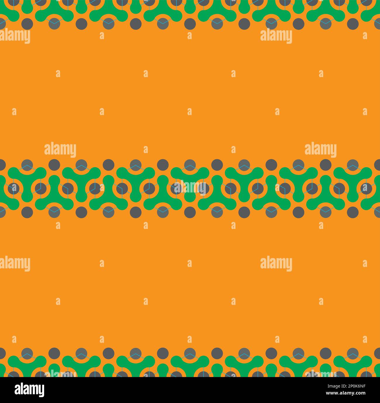 Dots and geometric shapes over orange background. vector seamless pattern. Abstract illustration Stock Vector