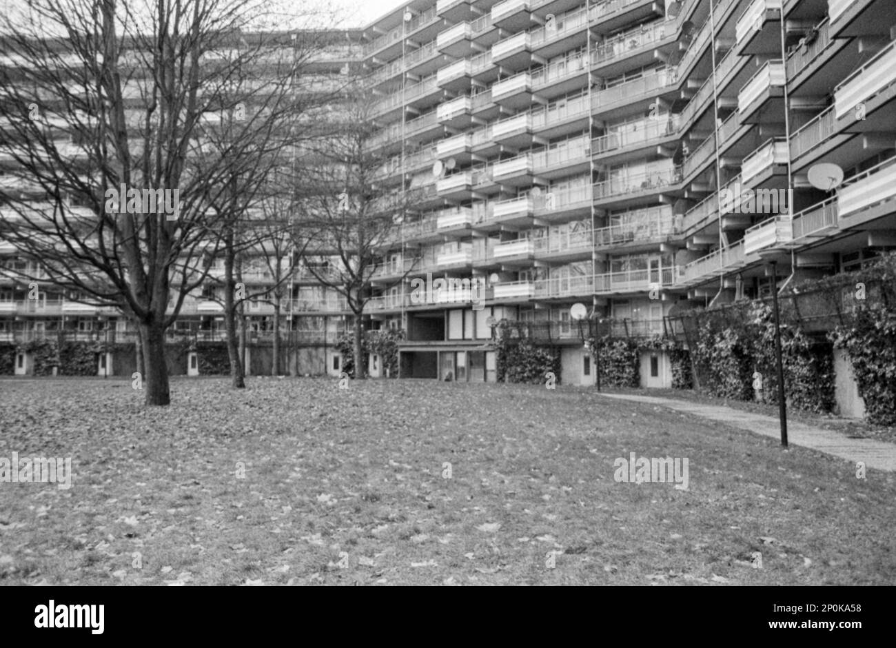 Amsterdam, Netherlands. During the 1960's build Bijlmer, Bijlmermeer & Zuid-Oost build appartments and flats, mostly being occupied by low income households and migrants. Stock Photo