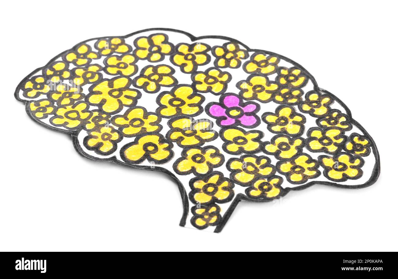 Paper brain cutout on white background. Epilepsy awareness Stock Photo ...