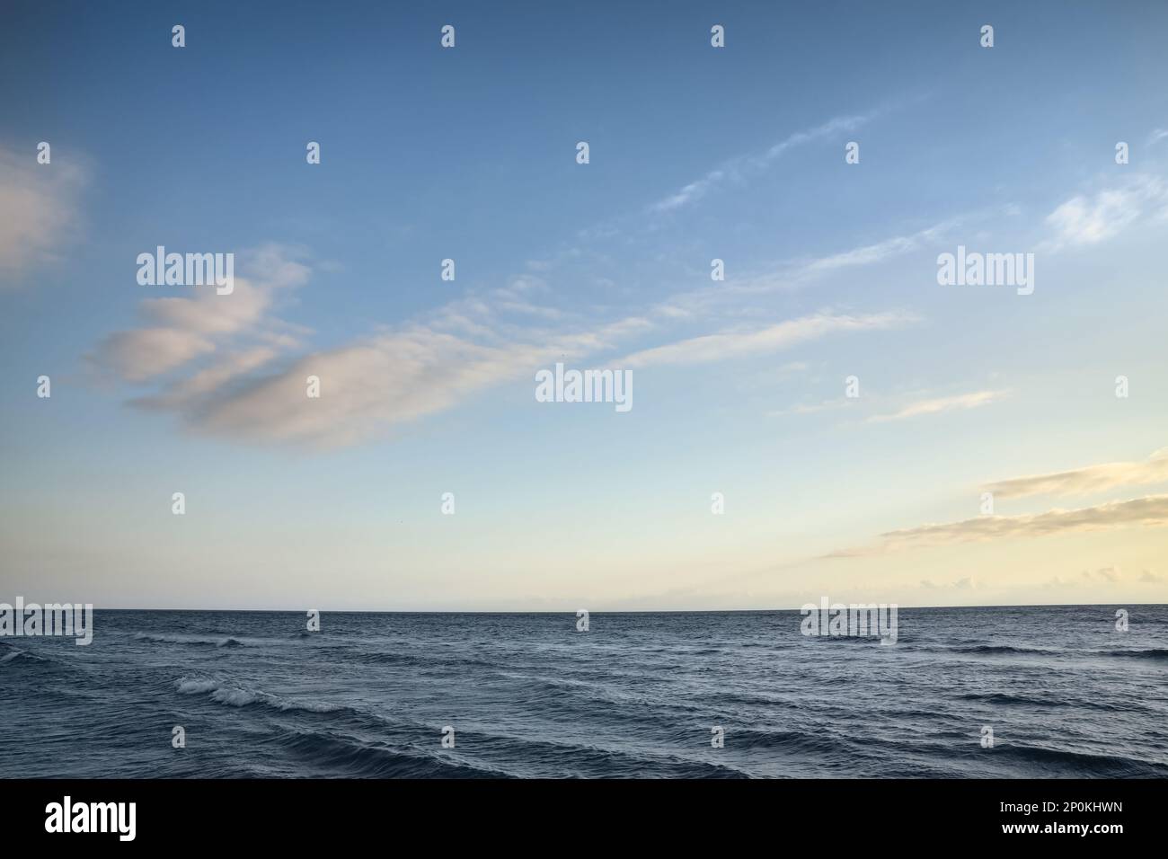 Picturesque view of beautiful sky with clouds over sea Stock Photo - Alamy