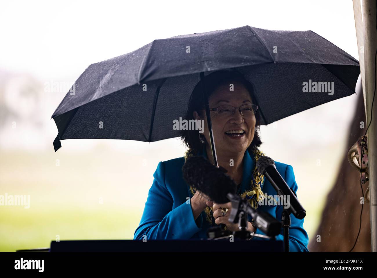 Sen Mazie Hirono Speaks To Attendees During The Mokapu Elementary sen-mazie-hirono-speaks-to-attendees-during-the-mokapu-elementary