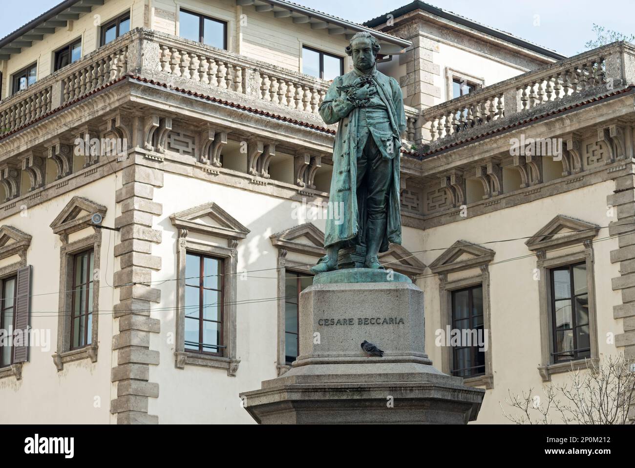 Italy, Lombardy, Milan, Cesare Beccaria Square, Cesare Beccaria Monument Stock Photo