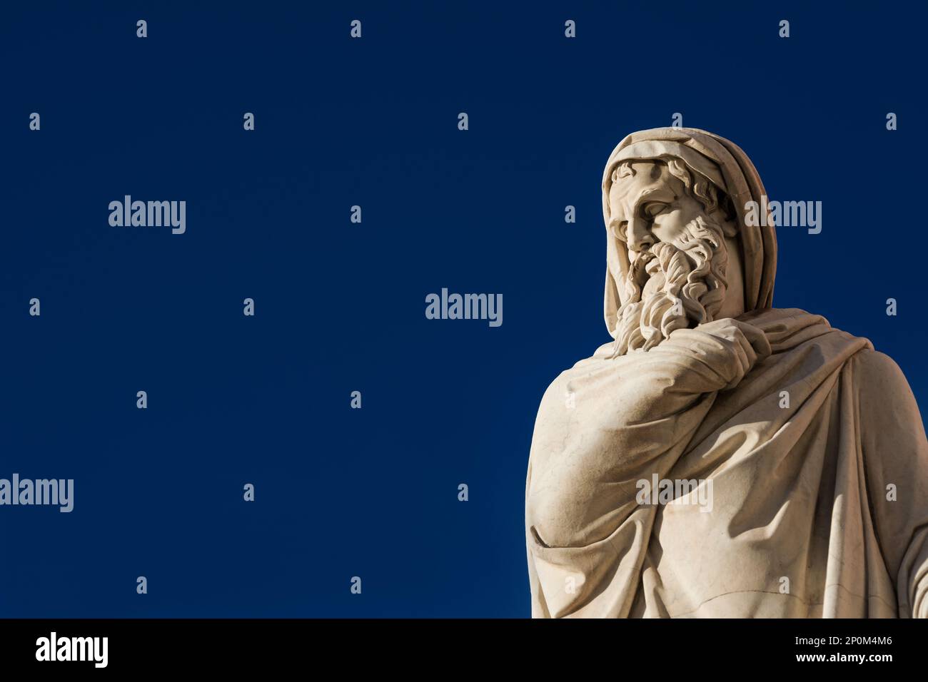 Old and wise man statue. A neoclassical marble statue erected in 1824