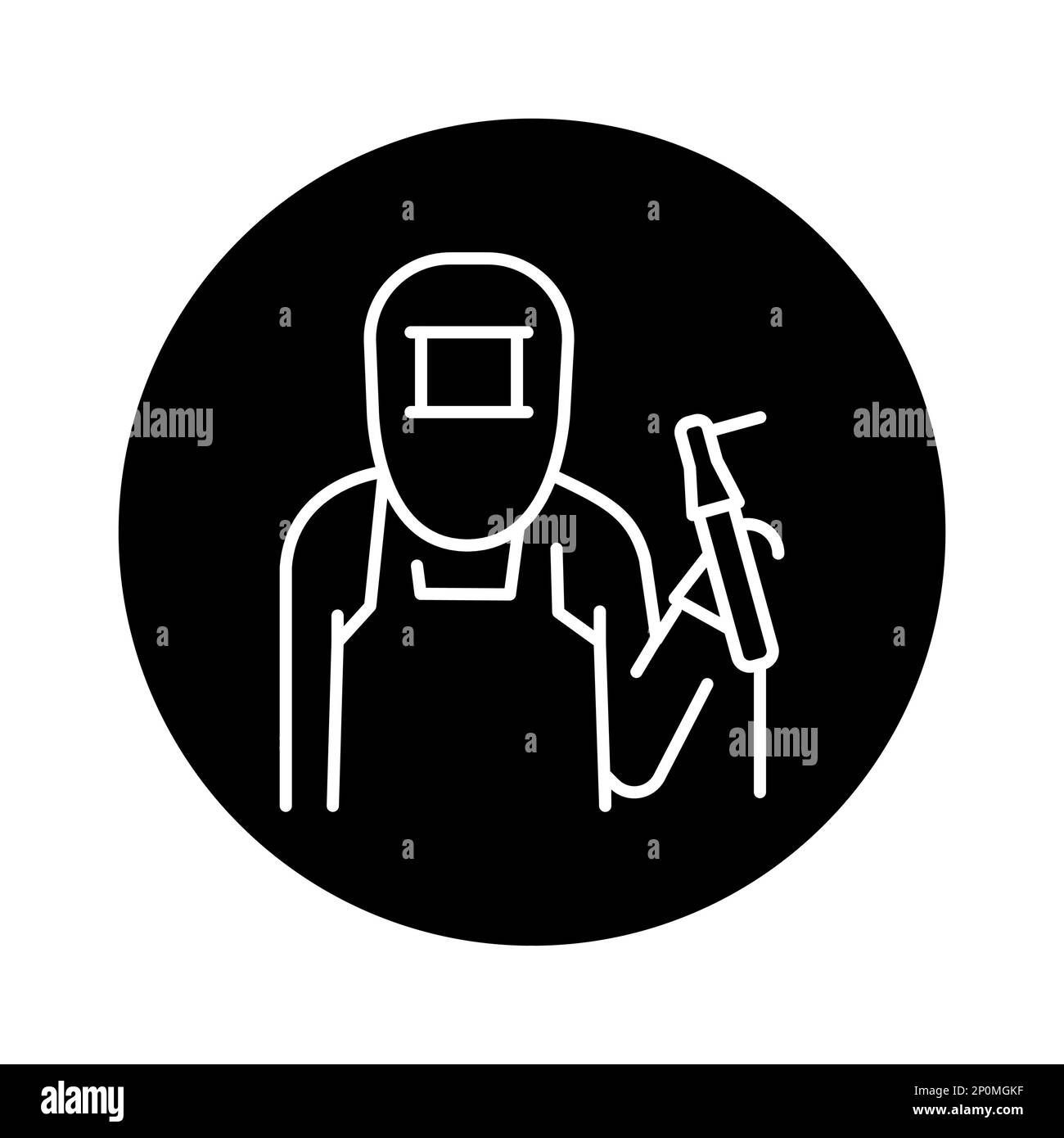 Welder сolor line icon. Metal work. Pictogram for web page. Stock Vector