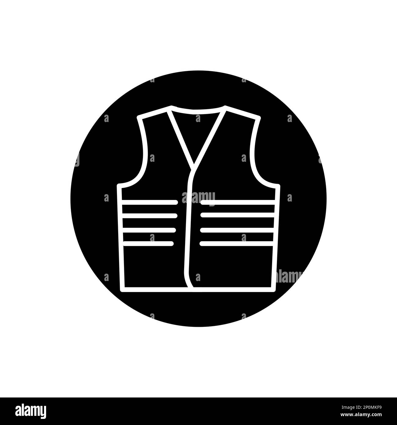 Protective waistcoat black line icon. Safety uniform. Safety clothing