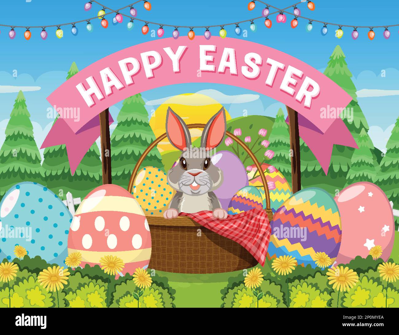 Happy Easter Greeting Banner Design illustration Stock Vector Image ...