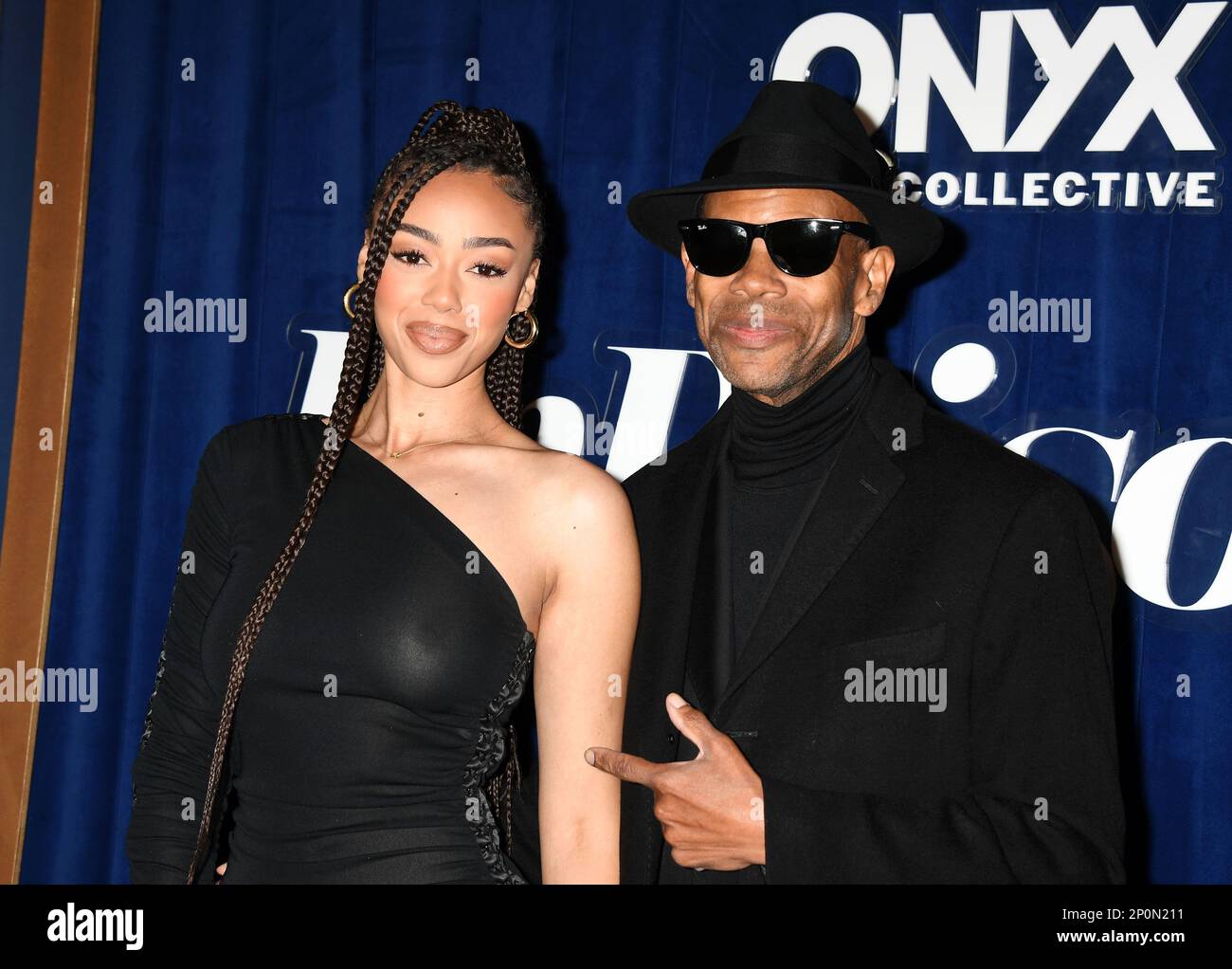 HOLLYWOOD, CALIFORNIA - MARCH 02: (L-R) Bella Harris and Jimmy Jam