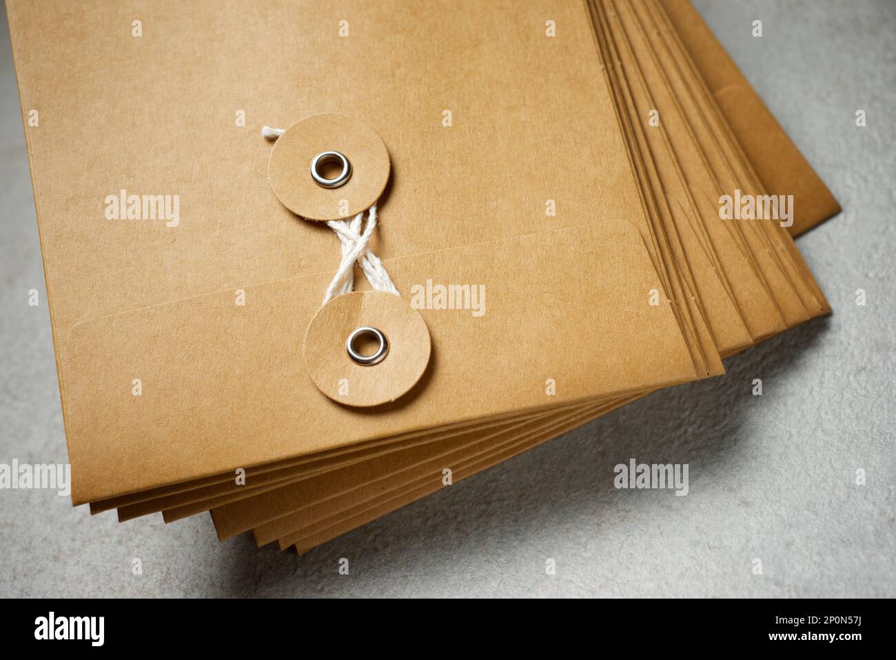 Cardboard envelopes for storing small important things Stock Photo