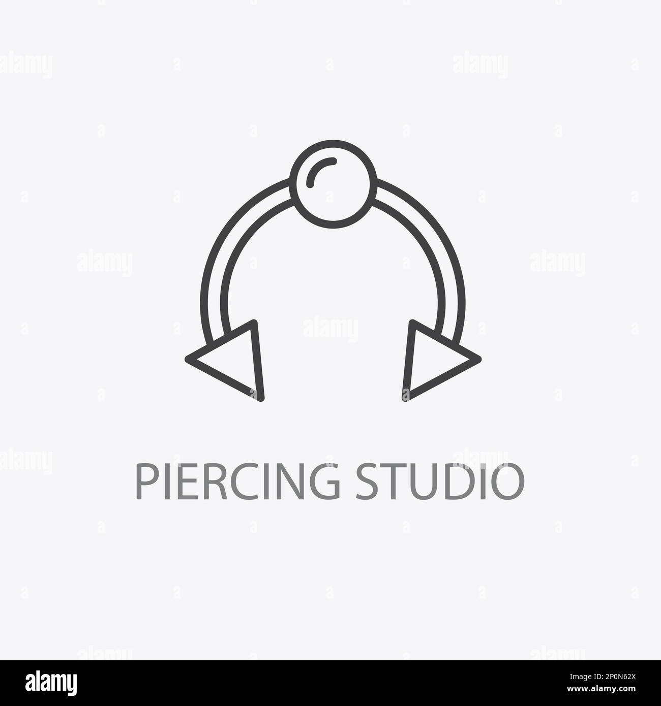 Piercing studio logo. Minimal Vector illustration Stock Vector Image
