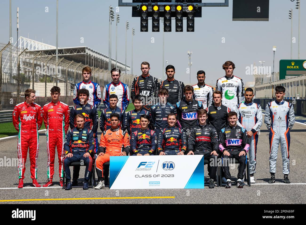 Sakhir, Bahrain - 02/03/2023, F2 drivers’ class picture during the ...