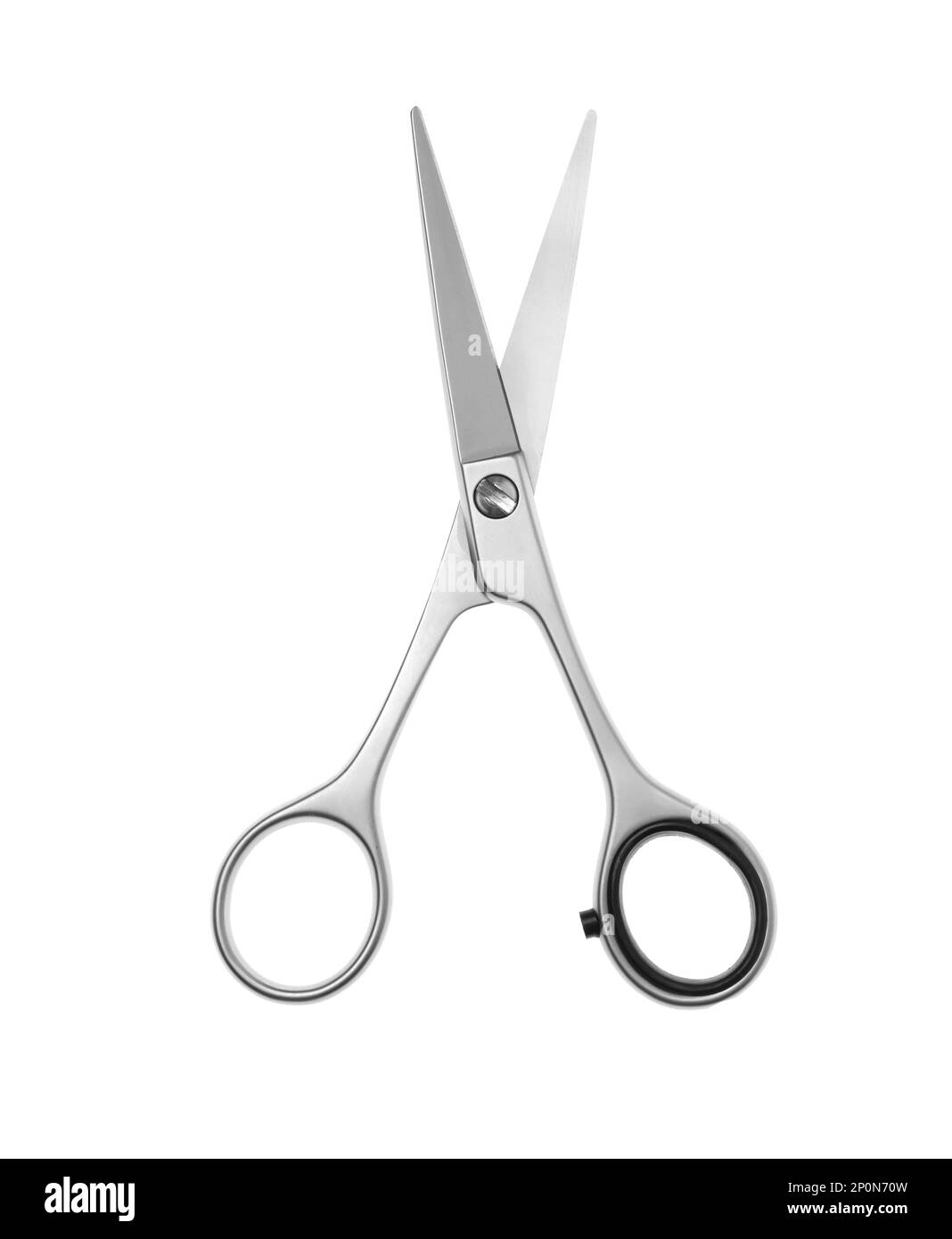 Professional hairdresser scissors isolated on white. Haircut tool Stock Photo