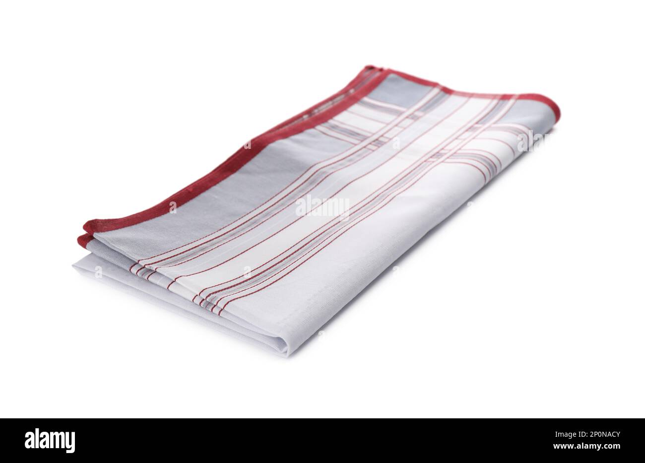 Folded handkerchief isolated on white. Stylish accessory Stock Photo
