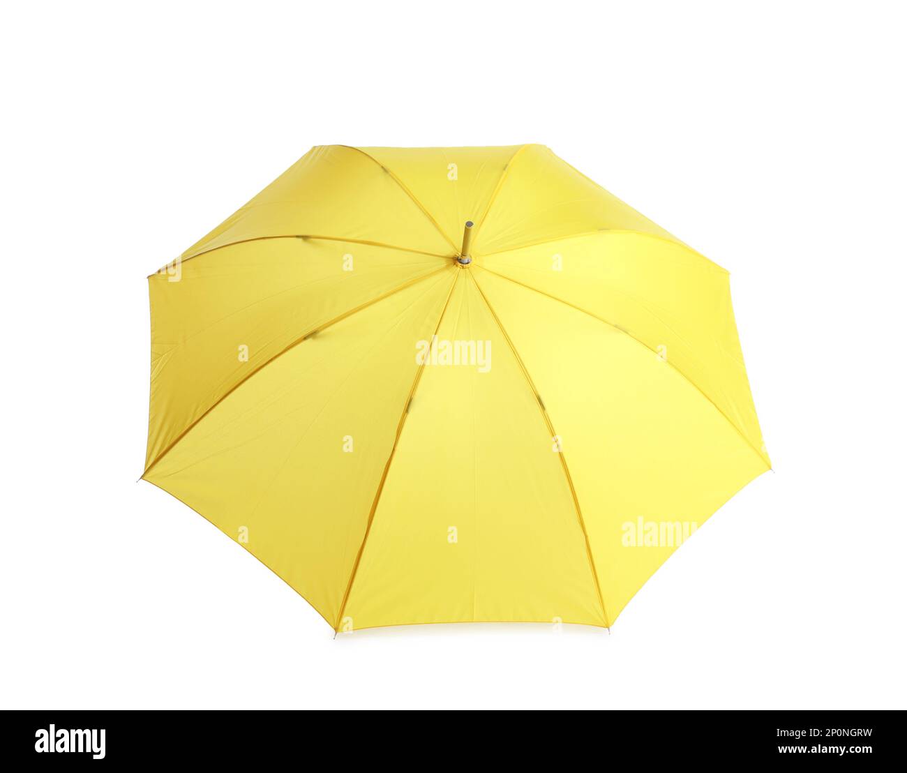 Stylish open yellow umbrella isolated on white Stock Photo - Alamy