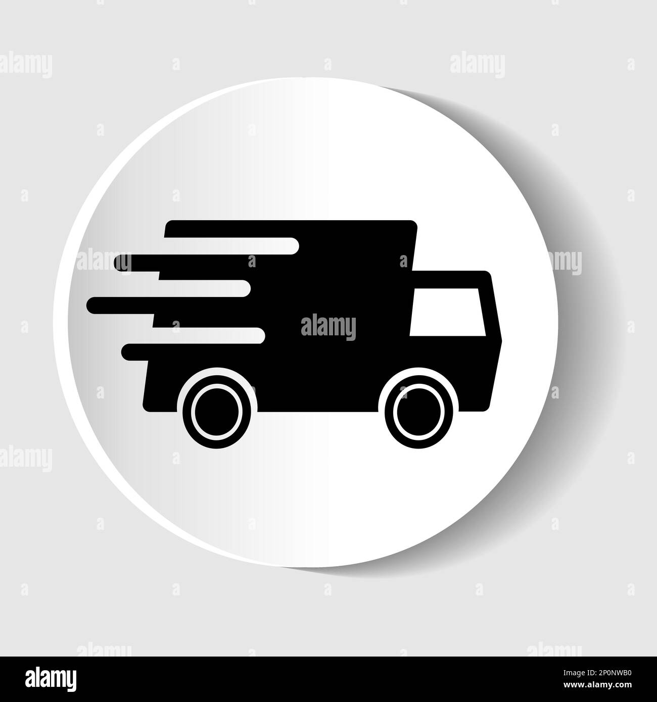 Fast moving shipping delivery truck line art vector icon for ...