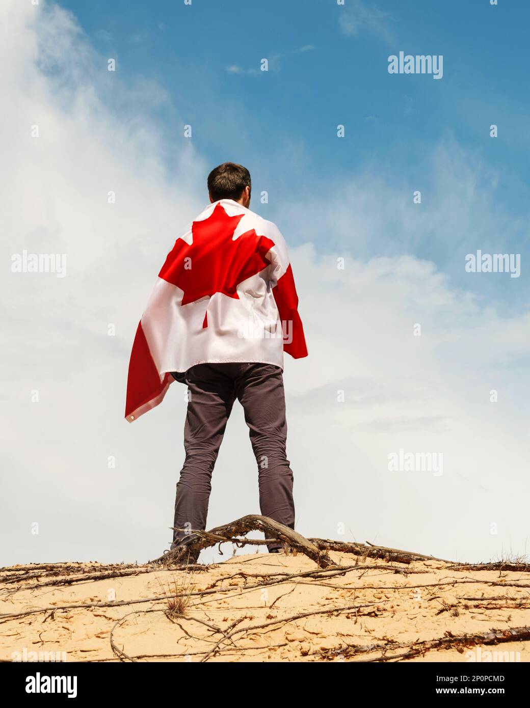 Canadian man holding canadian flag hi-res stock photography and images ...