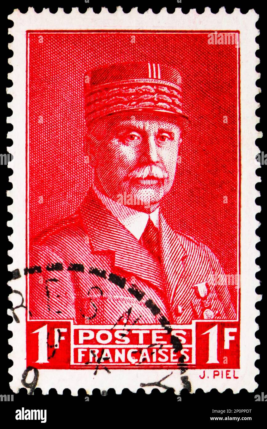 MOSCOW, RUSSIA FEBRUARY 15, 2023 Postage stamp printed in France