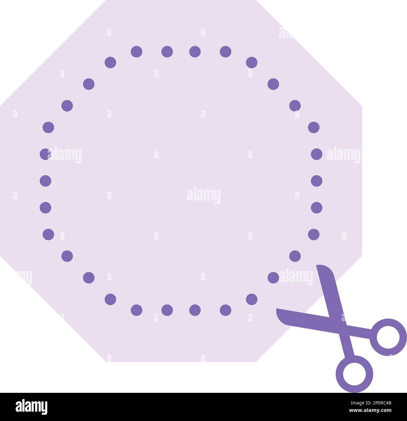 Cutting practice activites octagon shape symbol element for preschool scissors activity for motor skills development for kids Stock Vector