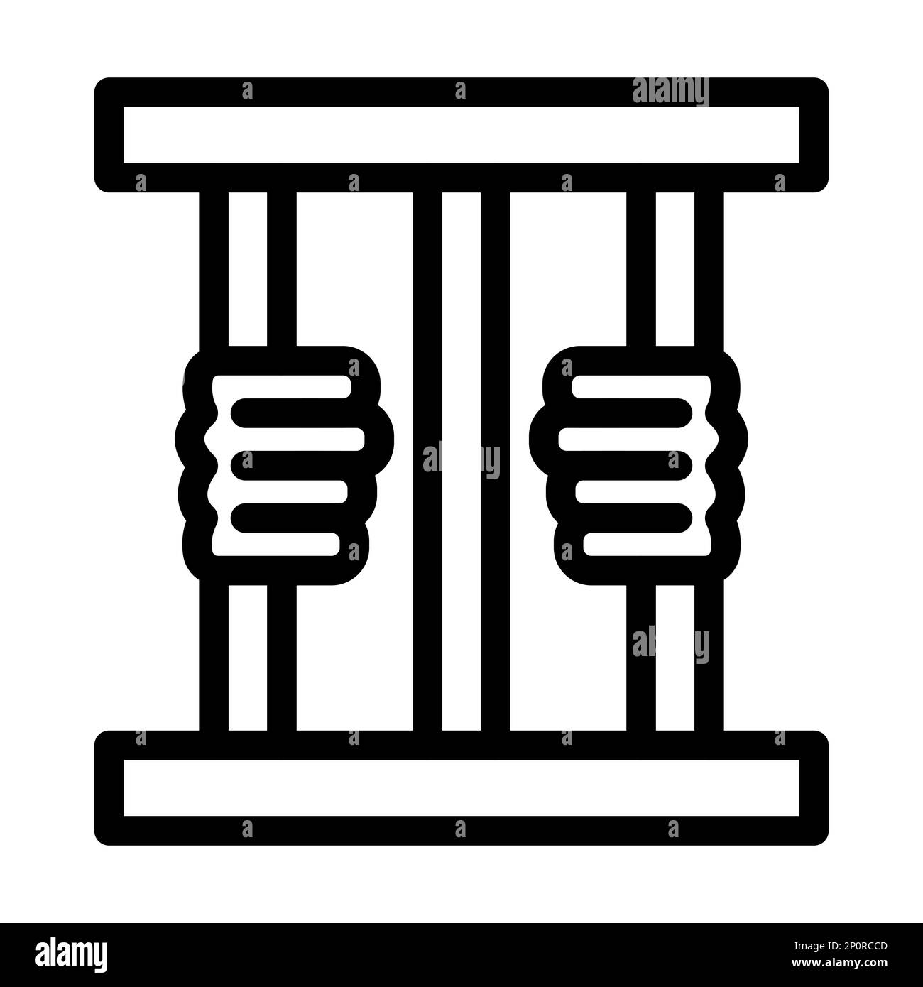 Criminal behind bars Vector Thick Line Icon Stock Photo Alamy
