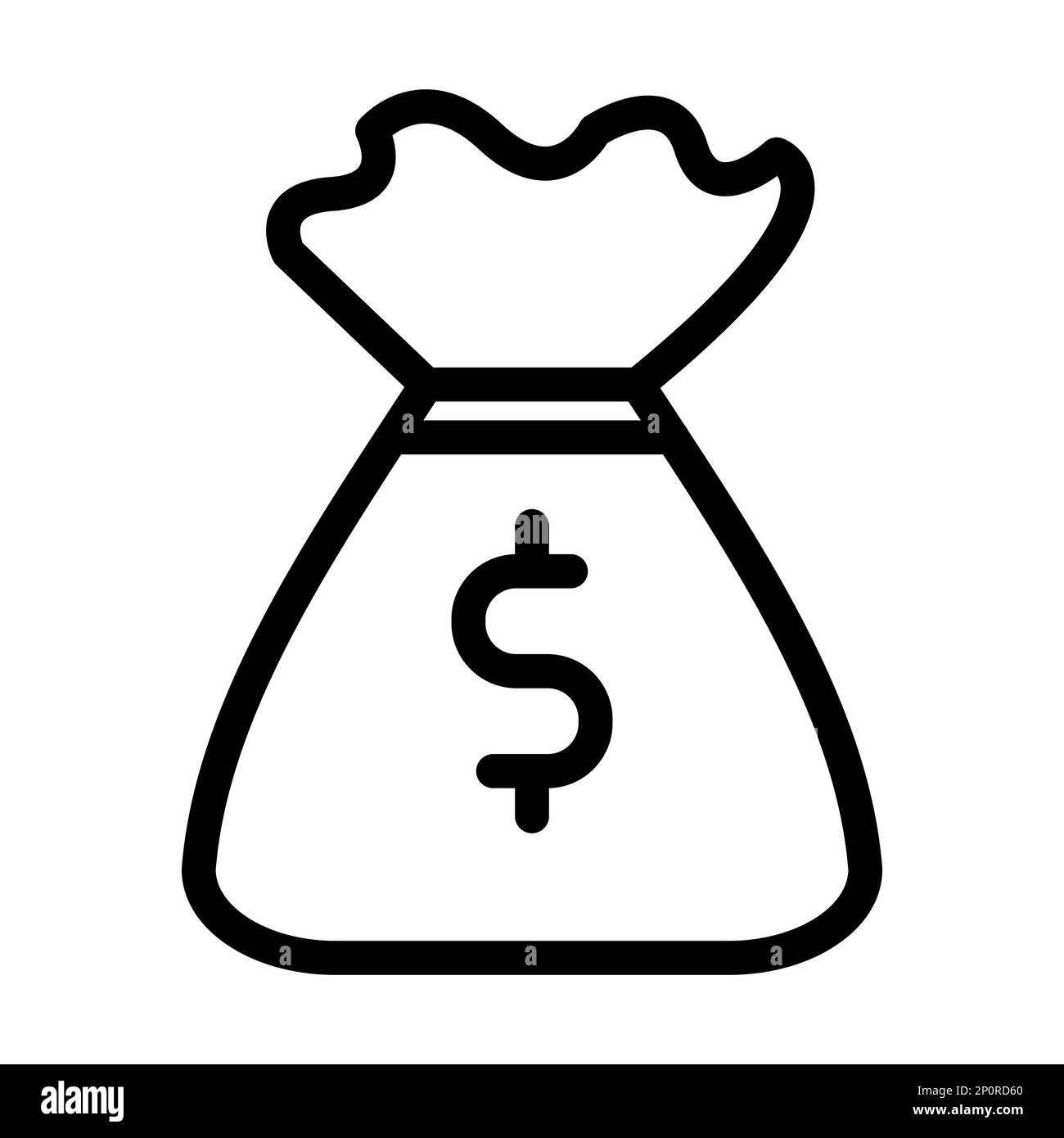 Money Bag Vector Thick Line Icon Stock Photo - Alamy