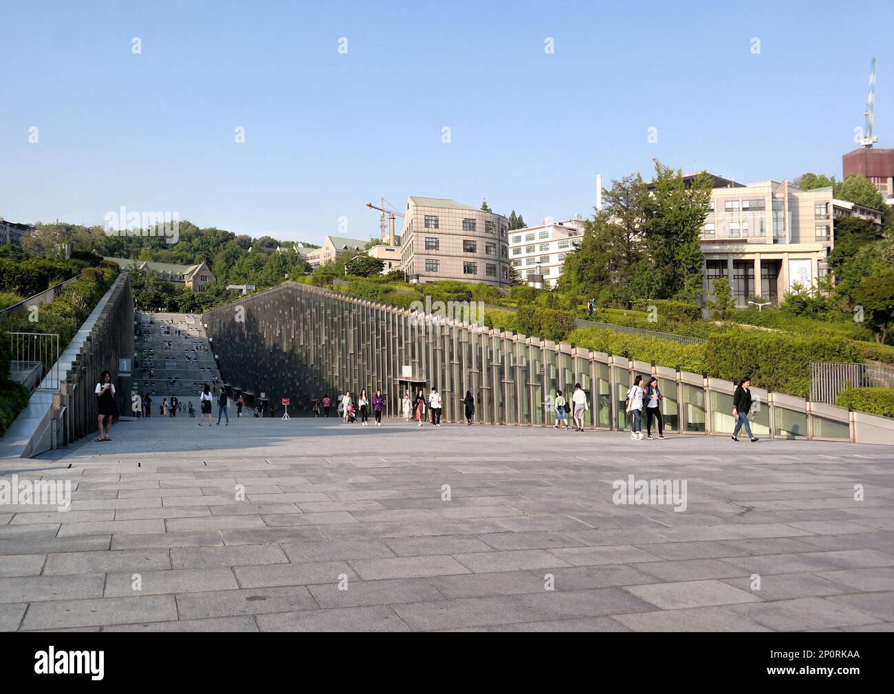 Seoul, South Korea - May 2019:  Ewha Womans University ,The New modern landscape building designed by Dominique Perrault Architecture Stock Photo