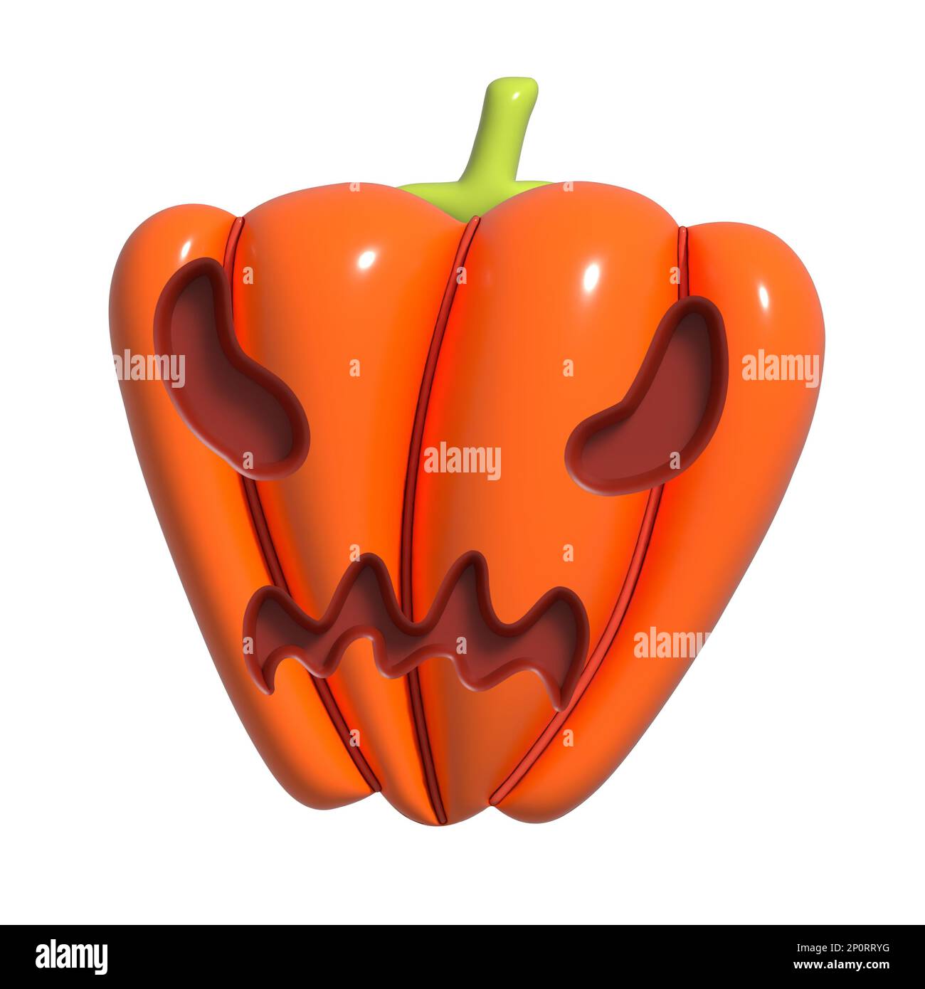 Halloween Realistic 3d Orange Pumpkin with angry face. 3d rendered ...