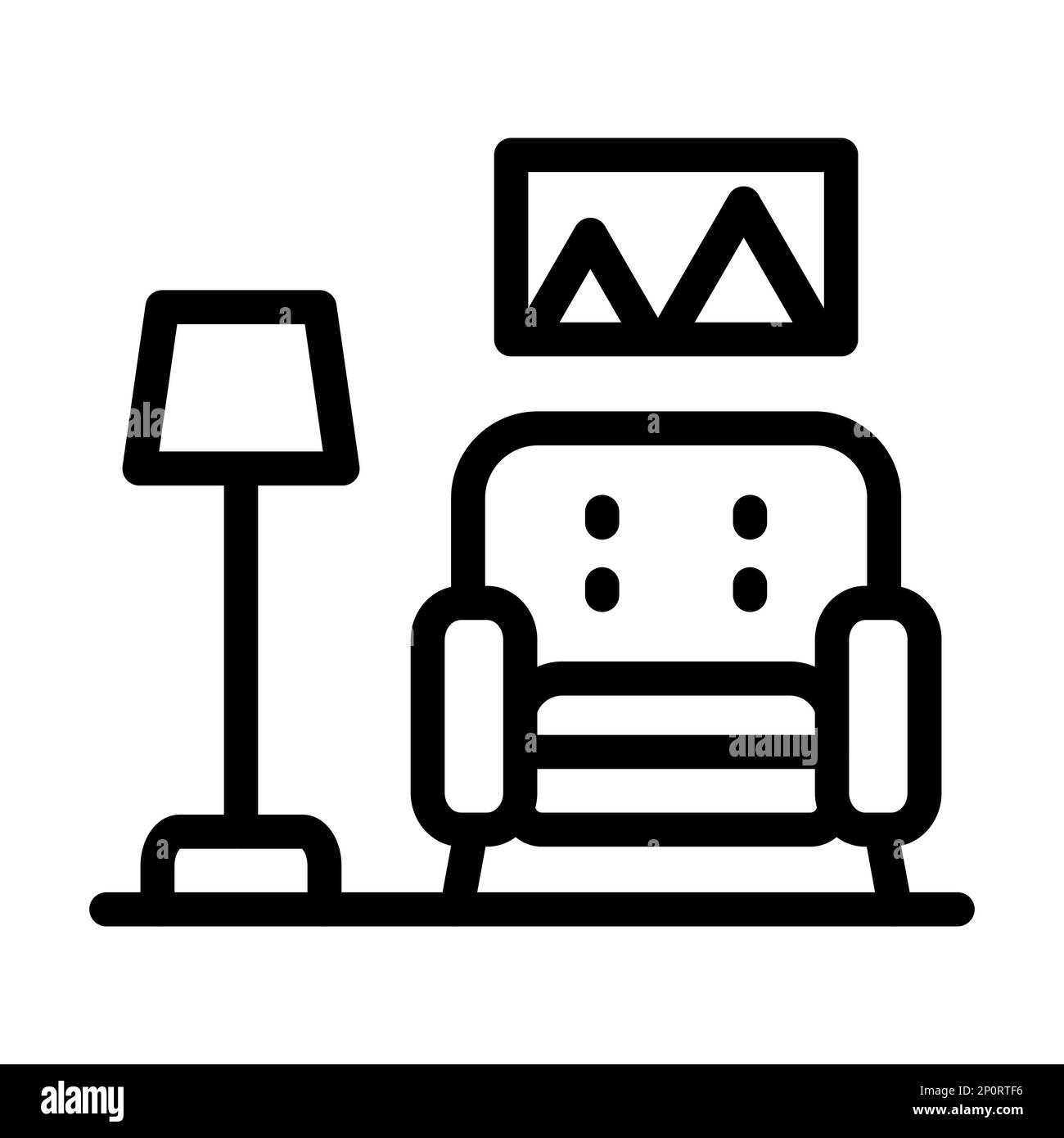 Living Room Vector Thick Line Icon For Personal And Commercial Use ...