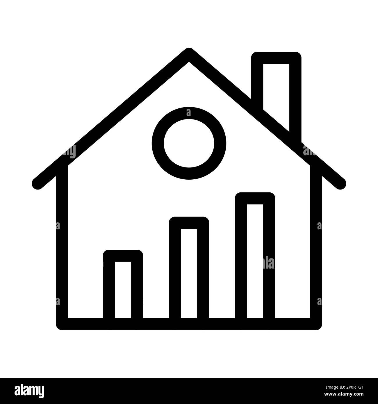 Real Estate Stats Vector Thick Line Icon For Personal And Commercial ...