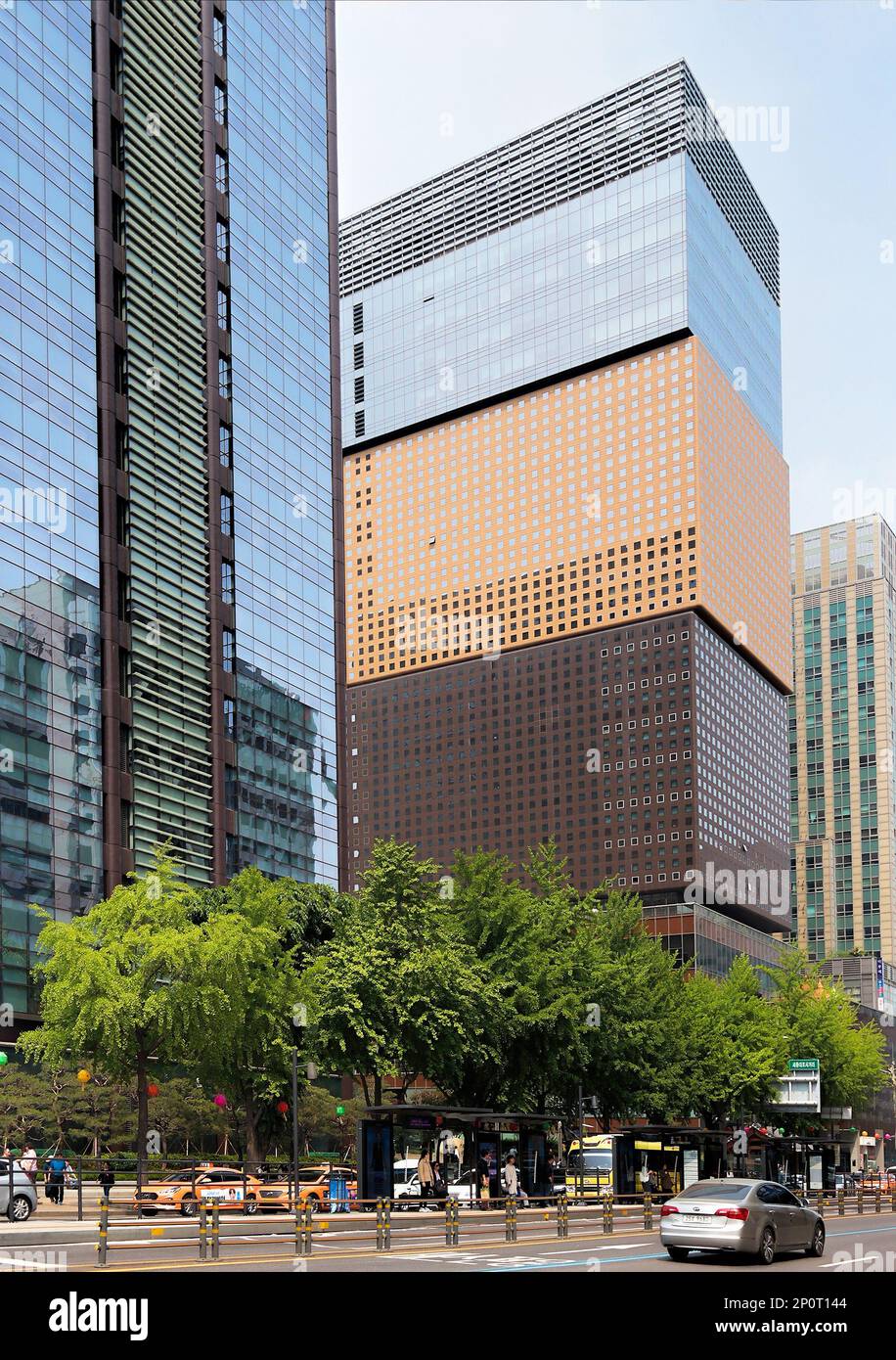 Seoul, South Korea - May 2019: Modern high rise office building