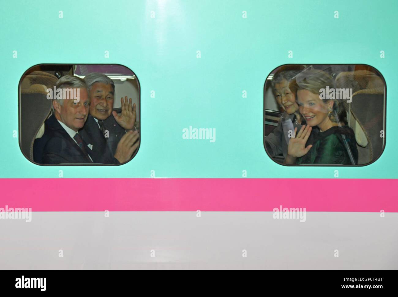 Japanese Emperor Akihito and Empress Michiko with Belgium's King