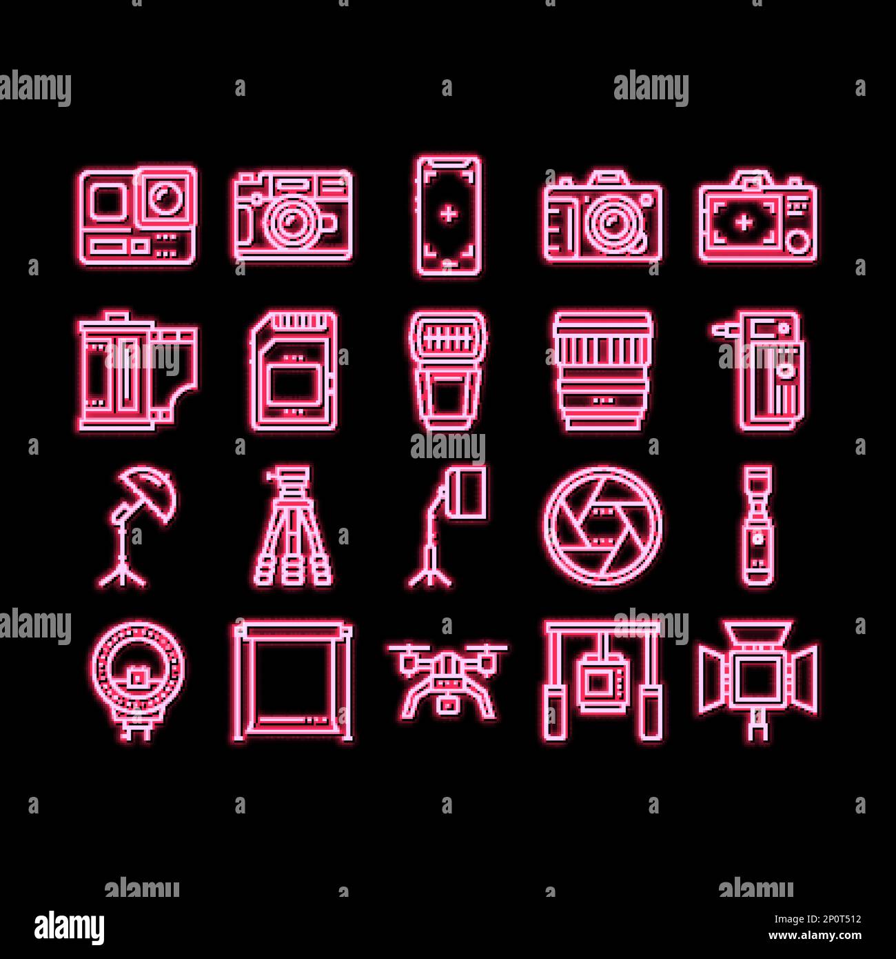 Photography Device neon glow icon illustration Stock Vector Image & Art ...