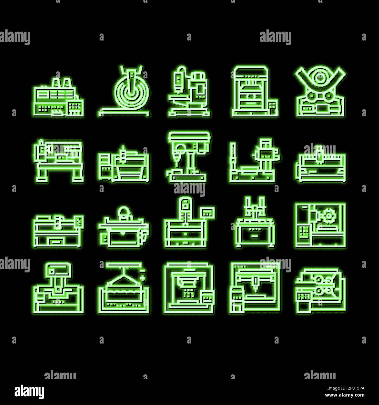 Metal Working Machine neon glow icon illustration Stock Vector Image ...