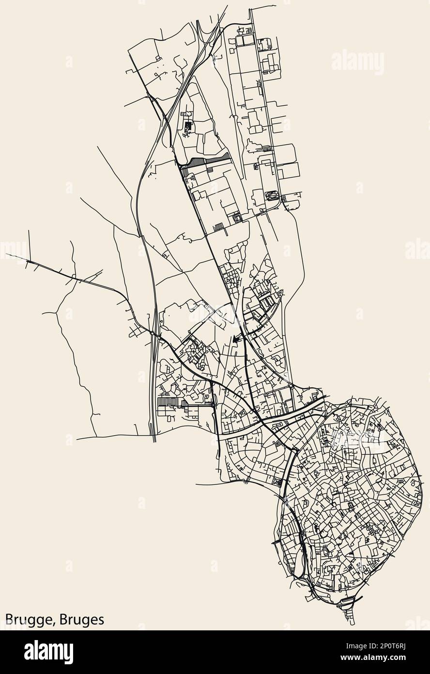 Street roads map of the BRUGES CITY, BRUGES Stock Vector Image &amp; Art ...