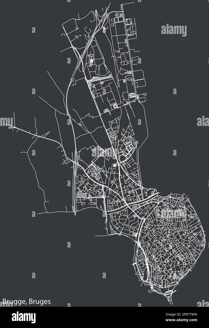 Street roads map of the BRUGES CITY, BRUGES Stock Vector Image &amp; Art ...
