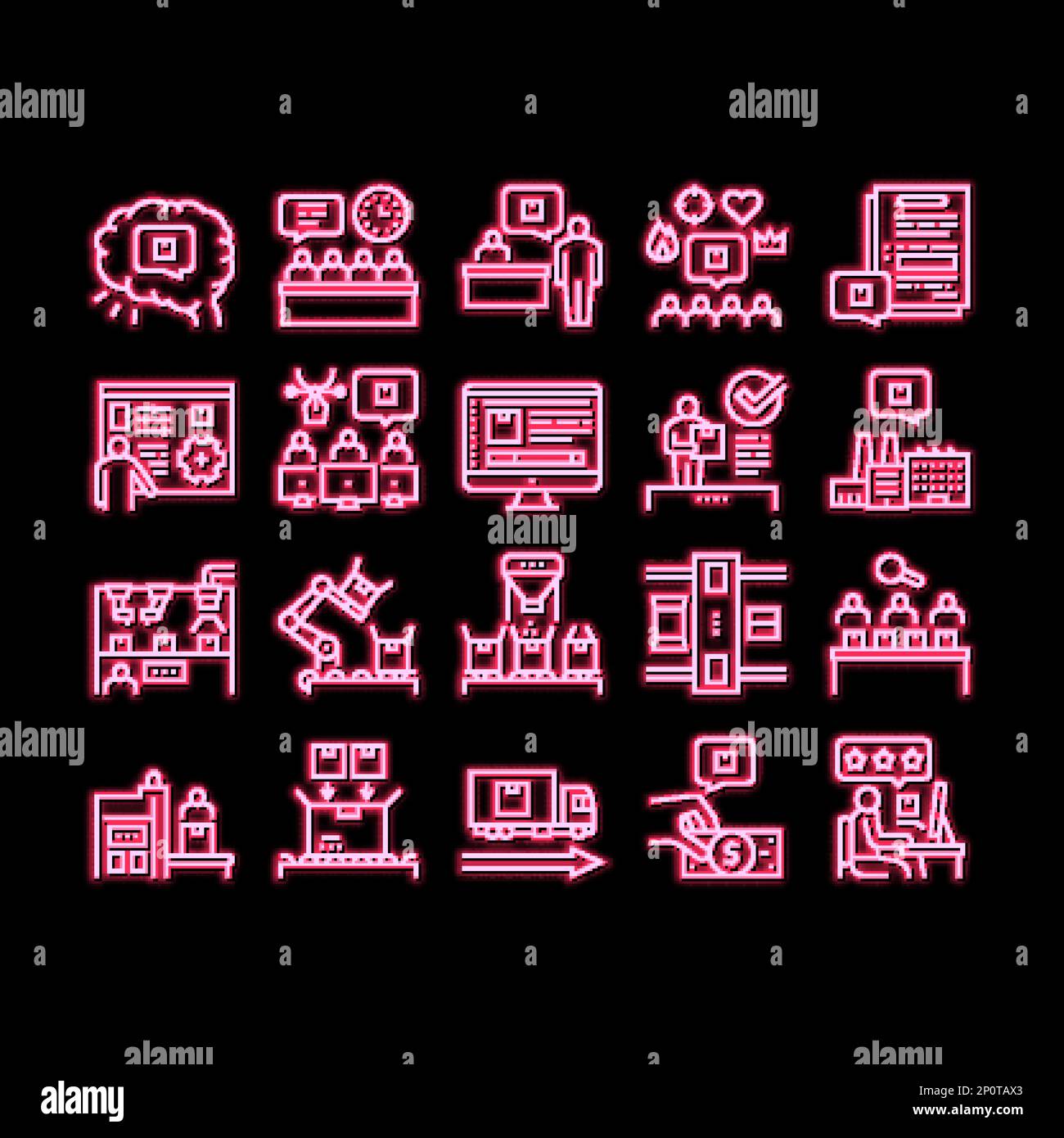 Industrial Process neon glow icon illustration Stock Vector Image & Art ...
