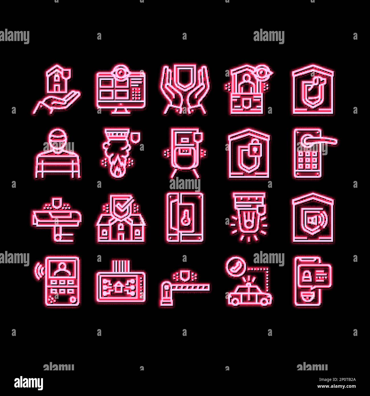 Home Security Device neon glow icon illustration Stock Vector Image ...