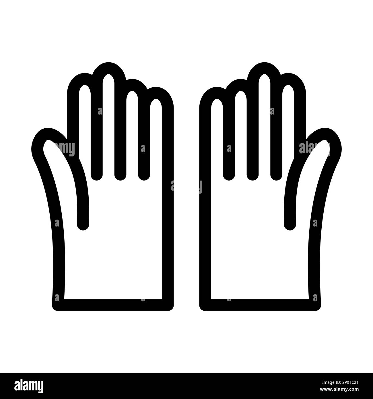Gloves Vector Thick Line Icon For Personal And Commercial Use. Stock Photo