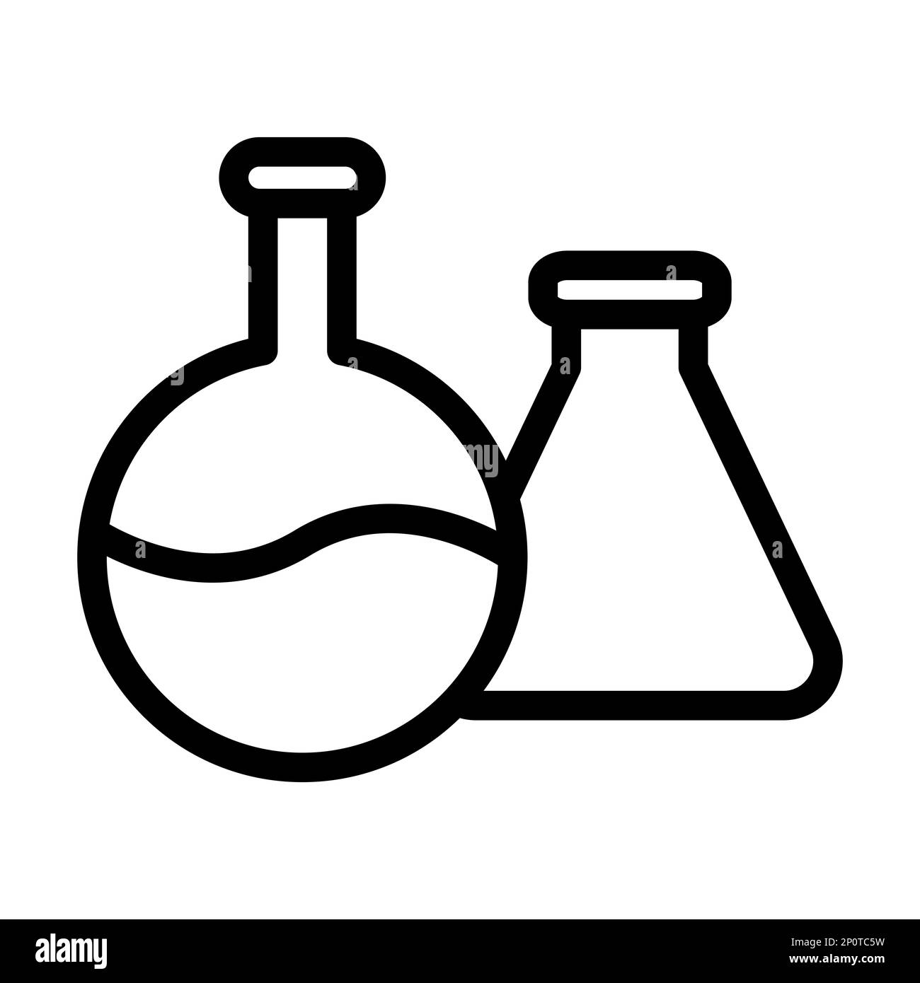 Flasks Vector Thick Line Icon For Personal And Commercial Use. Stock Photo