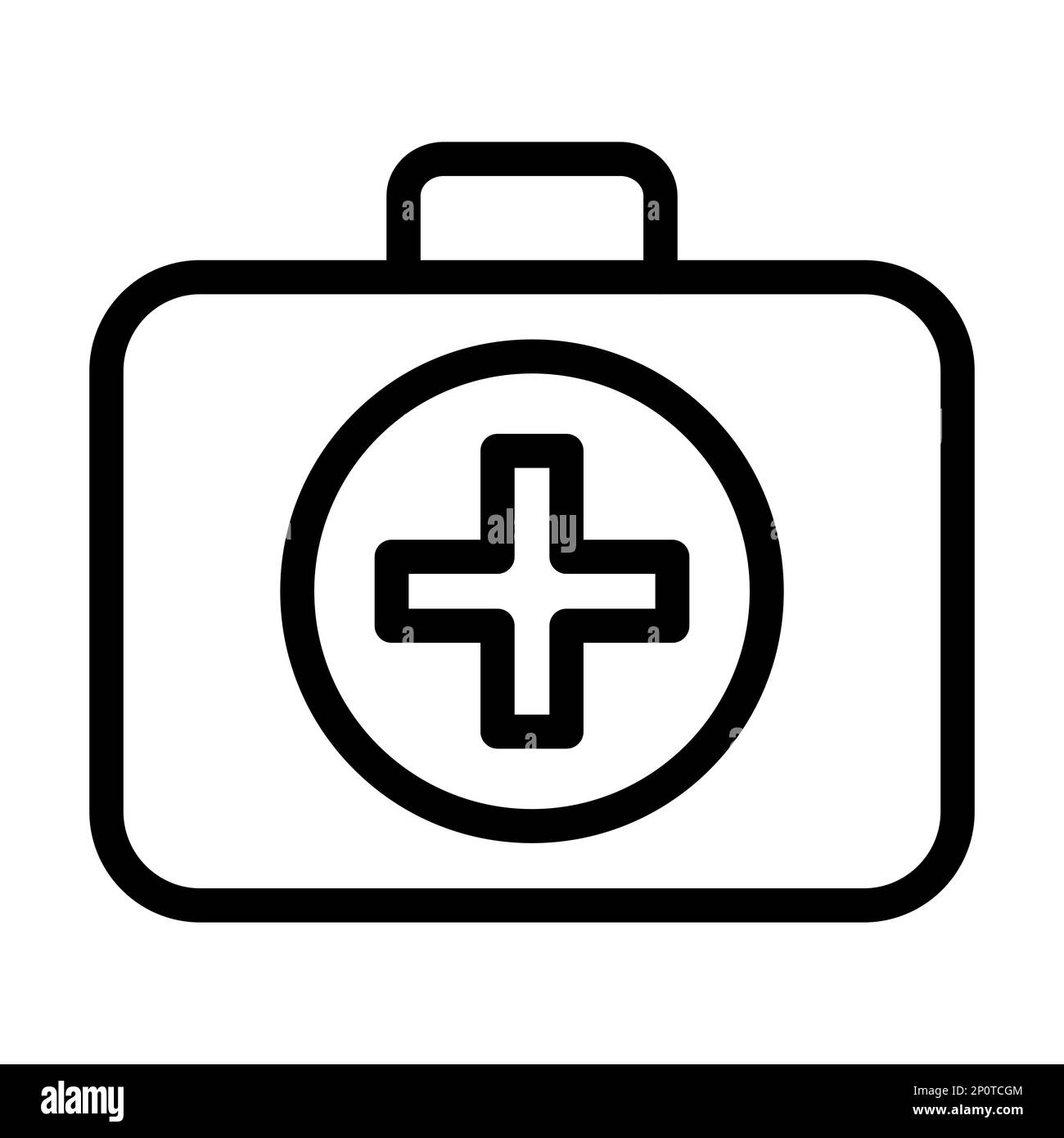 First Aid Kit Vector Thick Line Icon For Personal And Commercial Use. Stock Photo