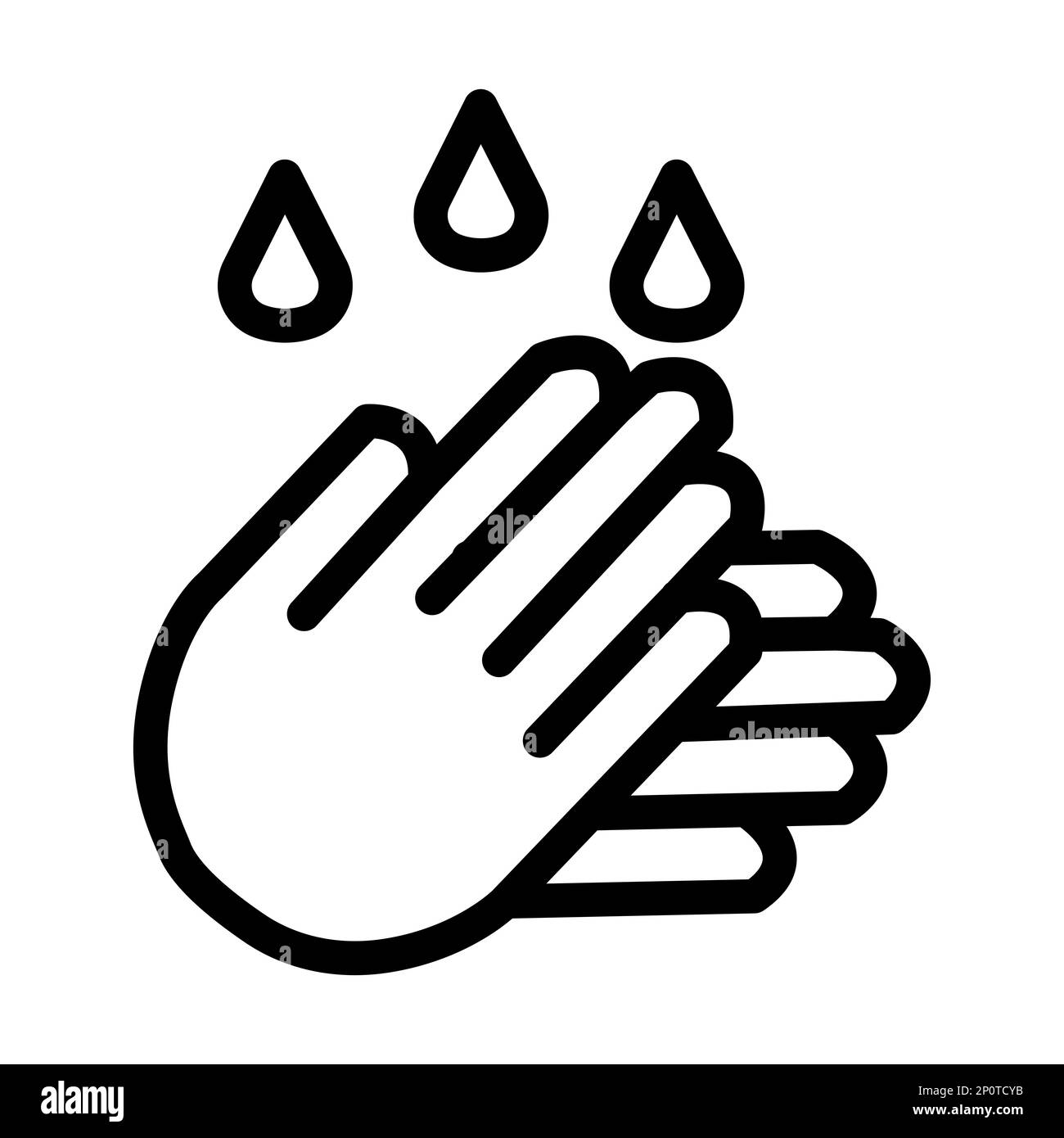 Hand Washing Vector Thick Line Icon For Personal And Commercial Use. Stock Photo