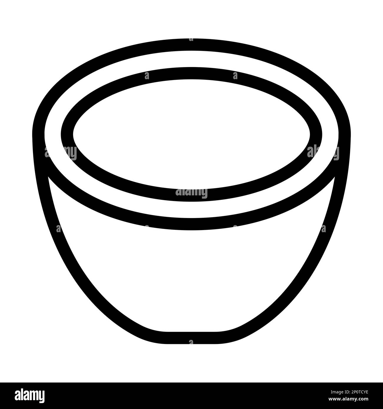 Crucible Vector Thick Line Icon For Personal And Commercial Use Stock