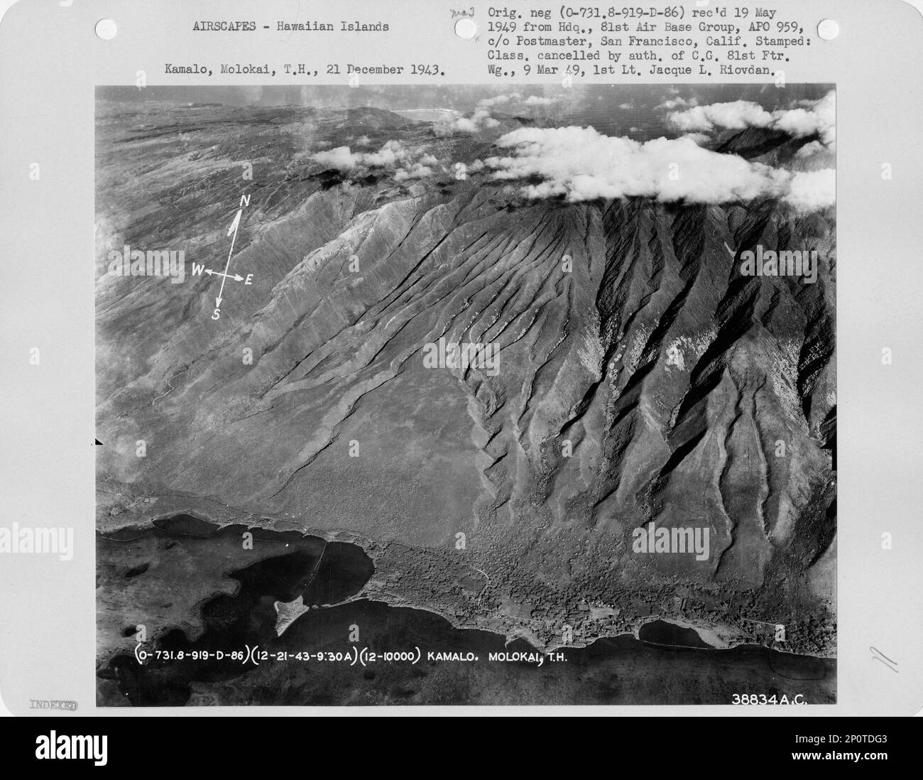 Molokai view Black and White Stock