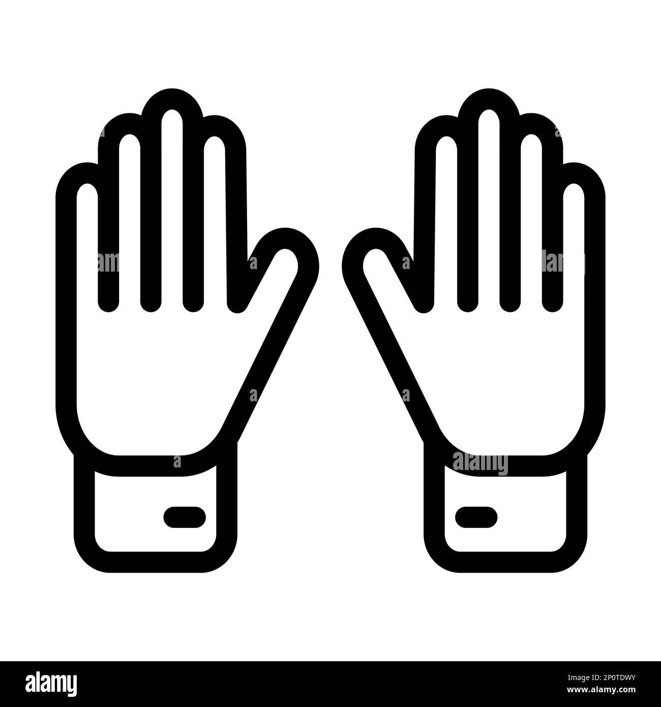 Goalie Gloves Vector Thick Line Icon For Personal And Commercial Use. Stock Photo
