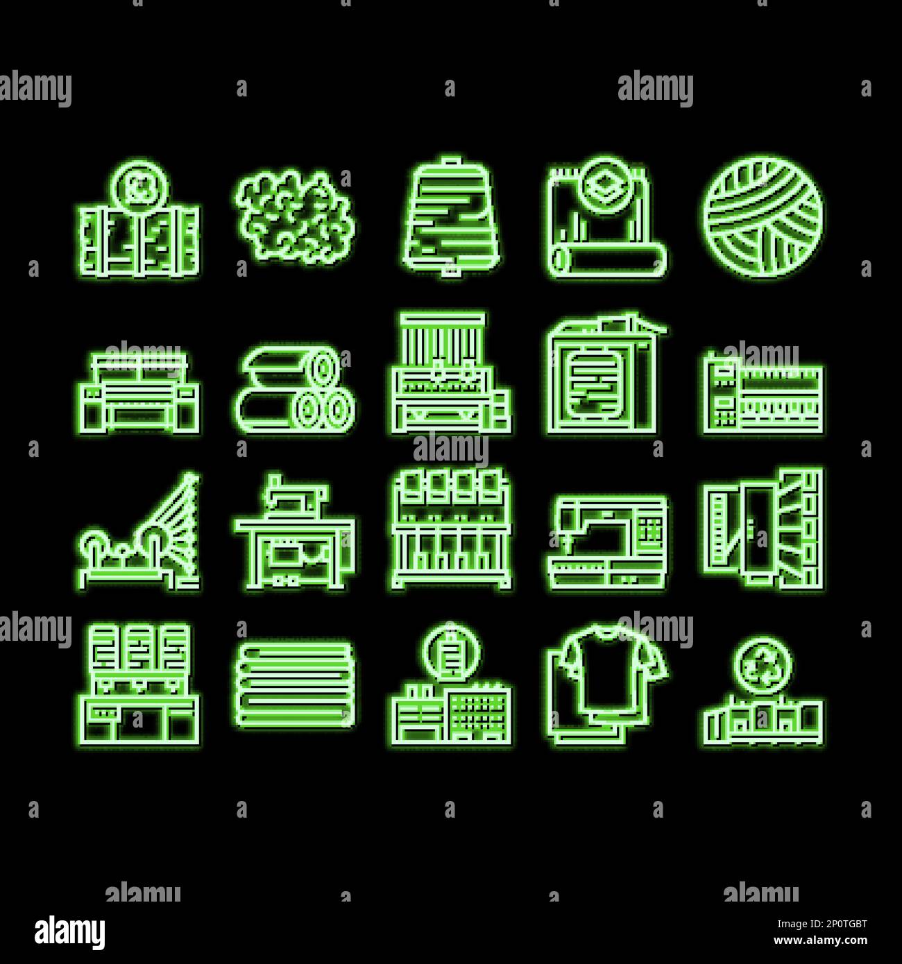 Textile Production neon glow icon illustration Stock Vector Image & Art ...