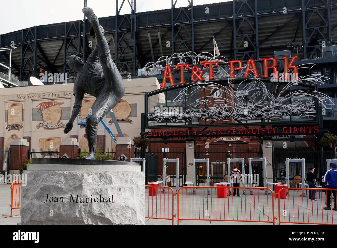 Statue of Juan Marichal during an MLB baseball game between the Los Angeles  Dodgers and the San Francisco Giants Sunday October 2, 2016 at the AT&T  Park in San Francisco Ca. The