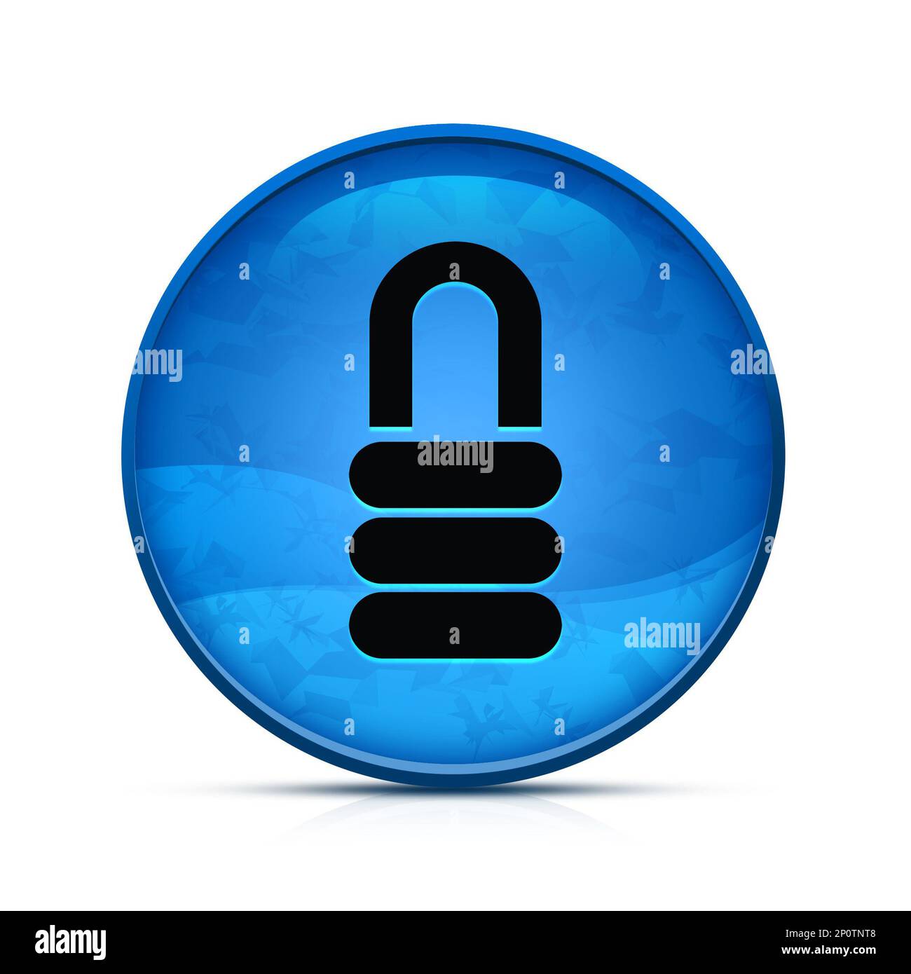 Lock icon on classy splash blue round button Stock Photo - Alamy