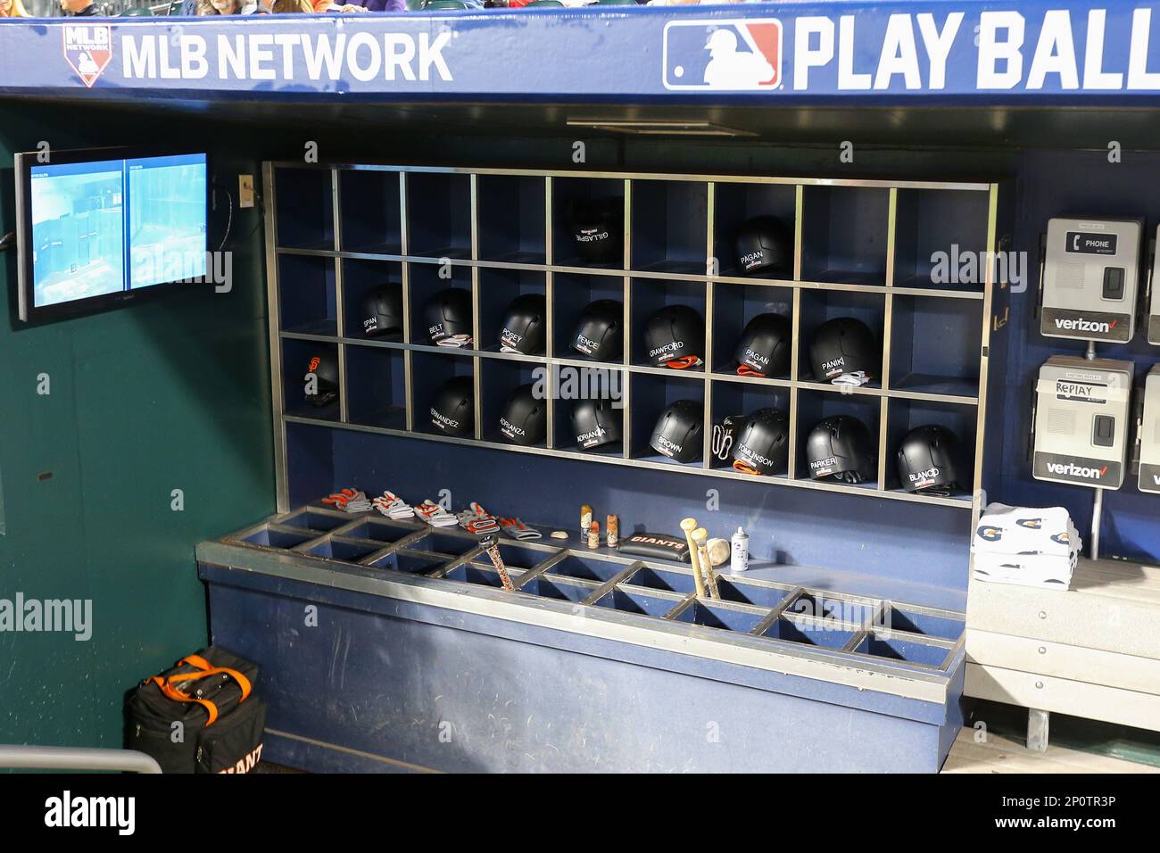 San francisco giants batting helmets hires stock photography and