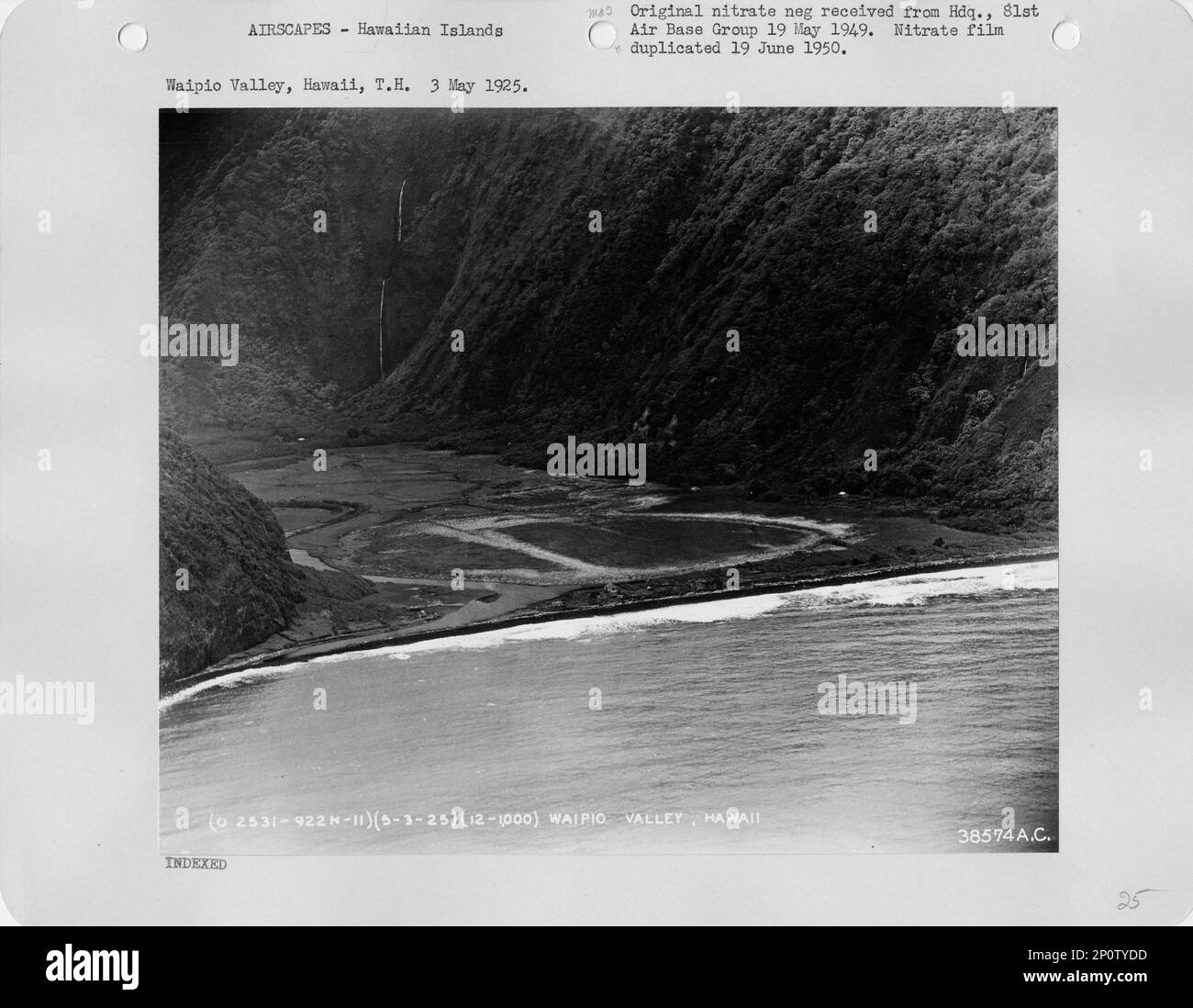 Hawaii Waipio Valley through Waipio Gulch, Aerial Photograph Stock