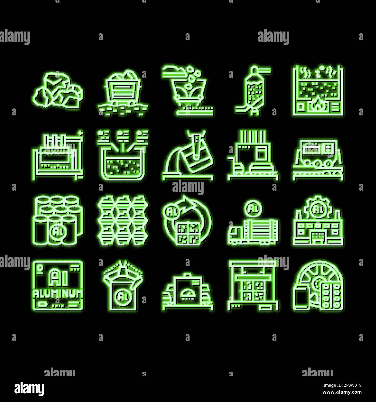 Aluminium Production neon glow icon illustration Stock Vector Image ...